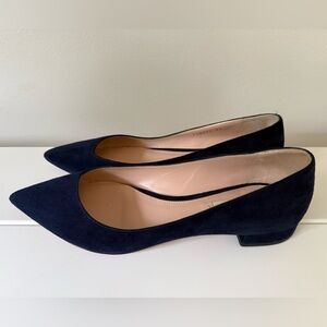 Giorgio Armani Navy Blue Suede Women's Flats